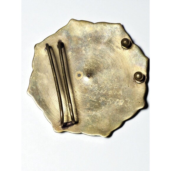 Vintage Dragon Belt Buckle Brass Cloisonné Style Golden Hands India 3.25" - Picture 3 of 4